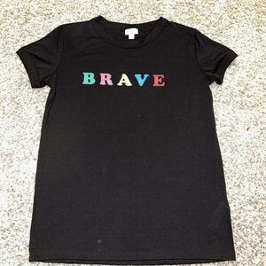 WOMENS SHIRT -LULAROE-LIV Graphic TEE-COTTON POLYESTER -Brave-SIZE S